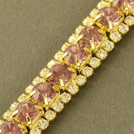 Or 9Ct. rempli : Bracelet aux zirconium rose sertis