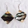 Boucles d'oreilles en abalone / paua sur argent .925 sterling