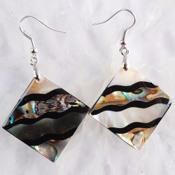 Boucles d'oreilles en abalone / paua sur argent .925 sterling