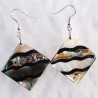 Boucles d'oreilles en abalone / paua sur argent .925 sterling