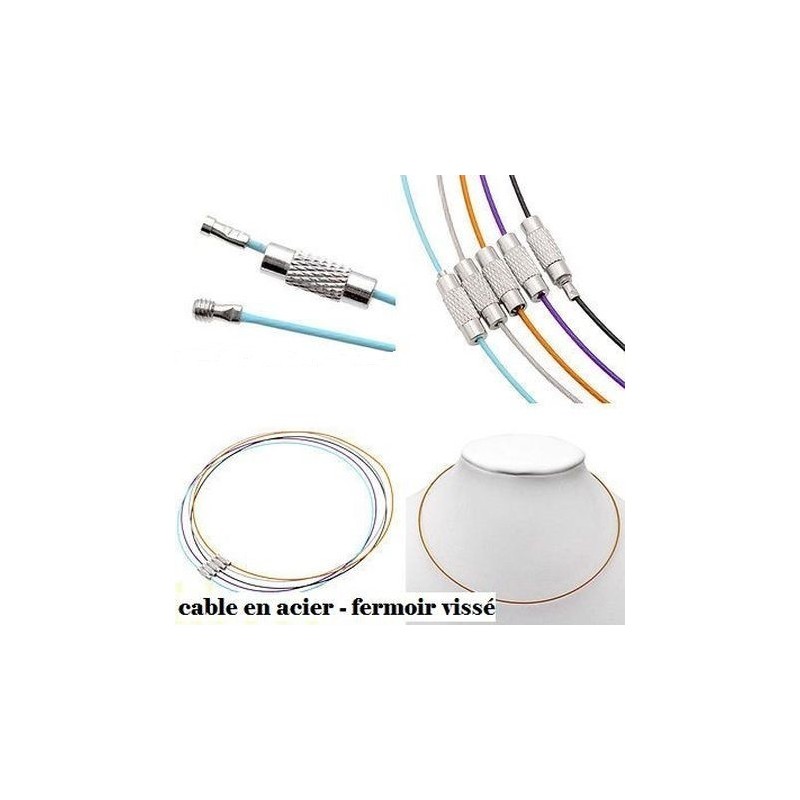 Tour de cou en Acier - Fermoir vissé - Différentes couleurs||Tour de cou en Acier - Fermoir vissé - Différentes couleurs