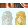 LOT : boucles d'oreilles tête de mort 2 pièces : 1 dorée + 1 argentée