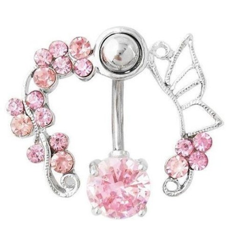 Piercing fleurs en couronne : rose - Existe en blanc dans notre boutique