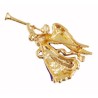 Ange Elfe Fée broche violette dorée avec sa trompette