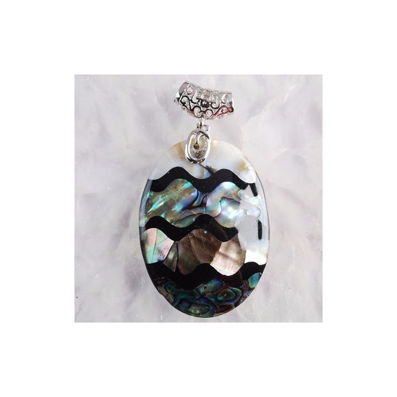Pendentif en ABALONE / PAUA superbement monté : 4 pièces à choix