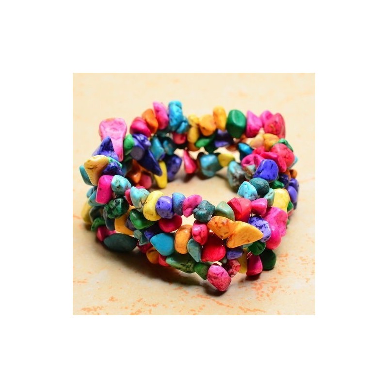 Bracelet MULTICOLORE chips de coquillages