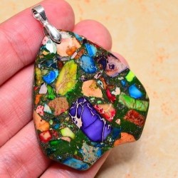 Pendentif MULTICOLORE monté avec son anneau