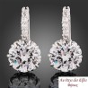 Boucles d'oreilles Cristal - Or blanc 18Ct. Éblouissante et belle