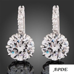  vous allez les adorer||Boucles d'oreilles Cristal - Or blanc 18Ct. Éblouissante et belle