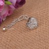  métal argenté longue chainette avec son COEUR clipée sur le haut de l'oreille + Strass - + Cristal||Boucles d'oreilles