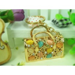  porte-clés "sac à main" pierre oeil de chat||Bijou de sac