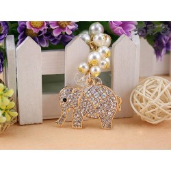  porte-clés "ELEPHANT PERLES" strass.||Bijou de sac