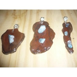 Pendentifs sculptes - pierre aqua aura