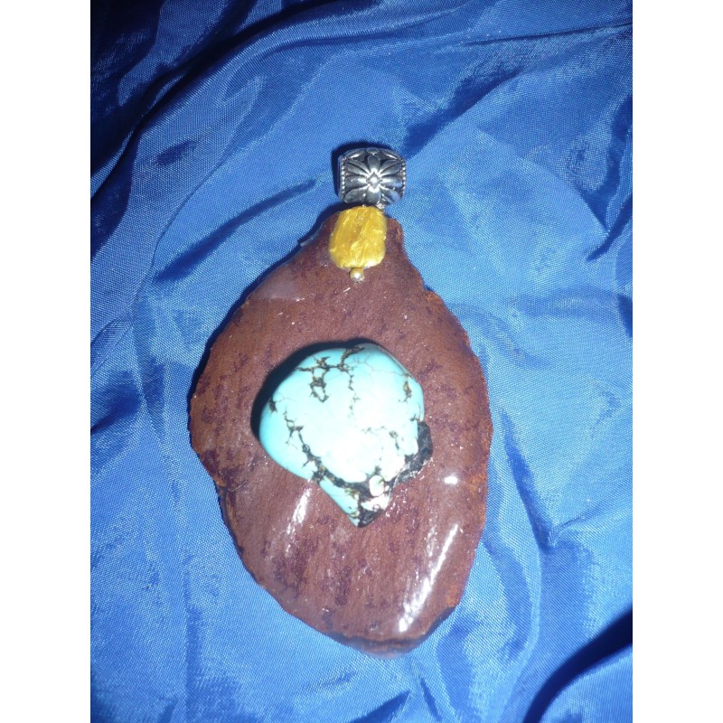 Pendentifs sculptés - Turquoise||pendentif sculpté