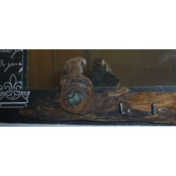 Emeraude naturelle - Pièce unique Ardoise miroir bois flotte " pteranodon "