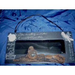 Emeraude naturelle - Pièce unique Ardoise miroir bois flotte " pteranodon "