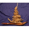 Bois flotté pièce unique pour ce bateau guirlande " voilier Carmangel "