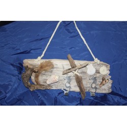   coquillages + 2 hippocampes métal ||Bois flotté pour ce Porte manteau