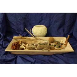 Kit : bois flotté, plateau et photophore