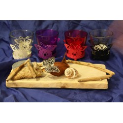 Photophore papillon et bois flotté - coquillage