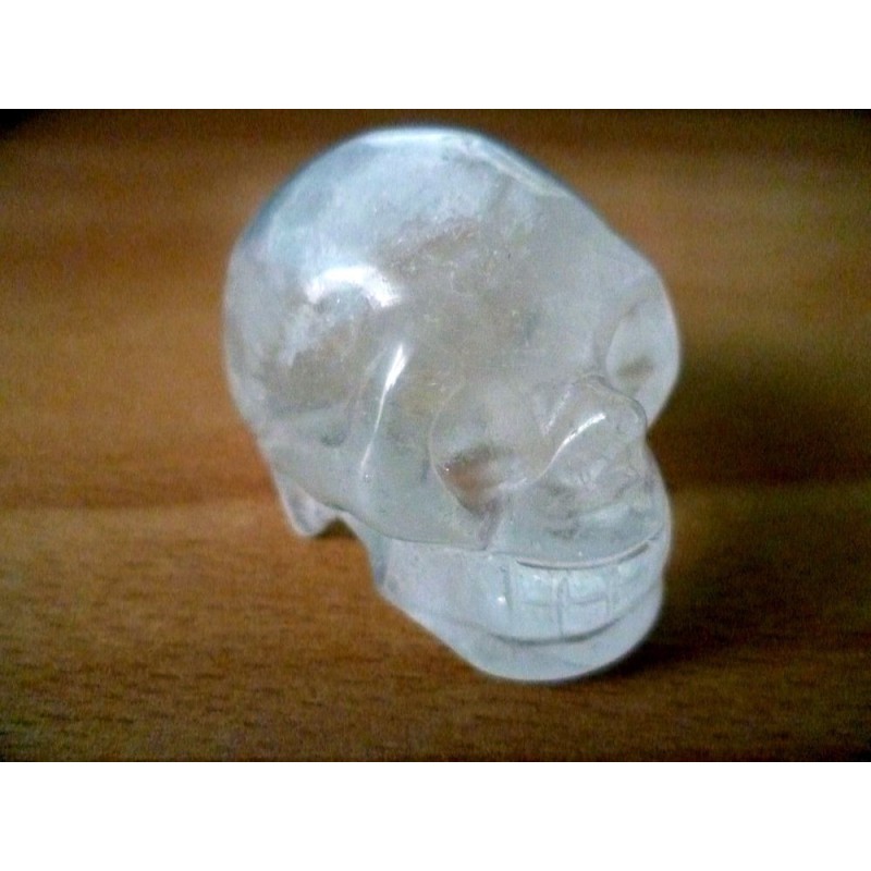 Crane de cristal blanc naturel - Avec ses veinures craquelées. 4 x 3 x 3cm. 48g. D'autres modèles à choix. Cristal, turquoise op