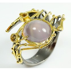 Pierre principale: Chalcedony cabochon rose  Naturelle
Traitement pierre principale: Non
Citrine
carats (TCW): 50.05
Argent 