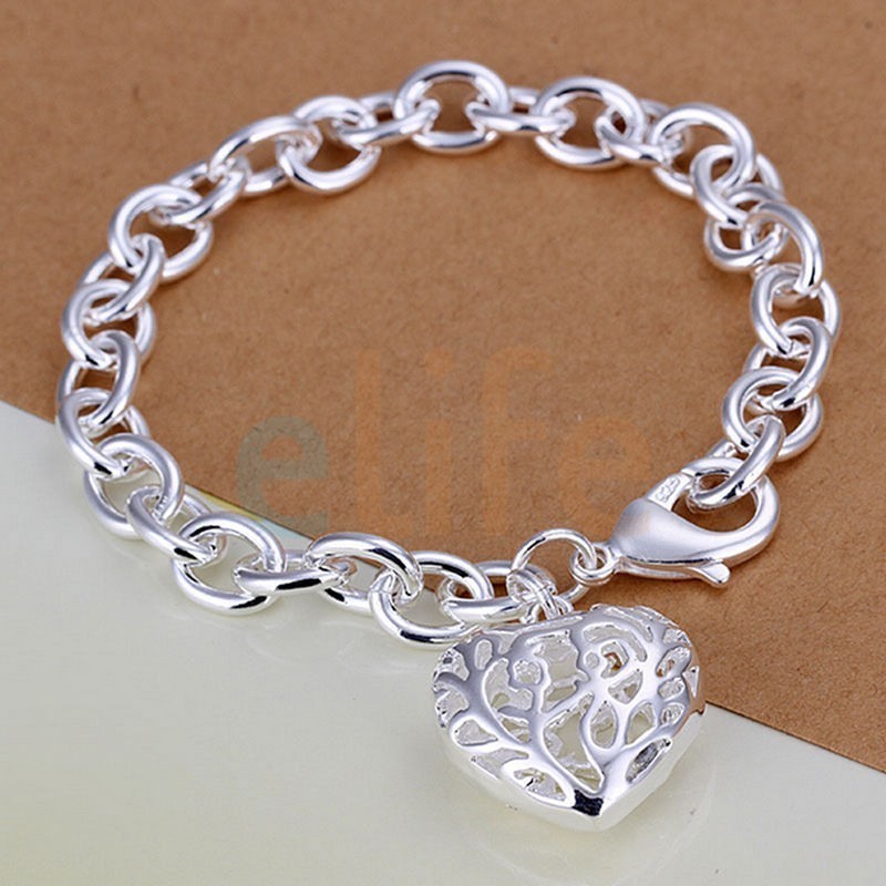 Bracelet argent .925 avec son coeur ajouré