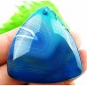Pendentif en agate bleue monté avec sa bélière