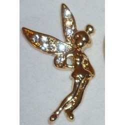 Boucles d'oreilles : Elfe Fée Fairy fee clochette doré avec strass