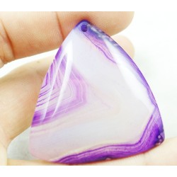 45 X 42 X 6 mm Pendentif AGATE VIOLET BLANC superbe monté avec sa bélière