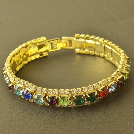 Or 9Ct. rempli : Bracelet aux zirconium  sertis