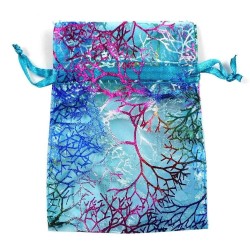 Organza bleu rose or : motifs arbres arabesques... et son petit cordonnet assorti
Matériaux utilisés: Organza

Très jolies po