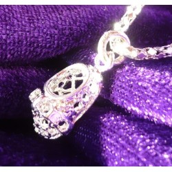 Parure : pendentif + bracelet : chaussons de bébé - Poinçonnée .925