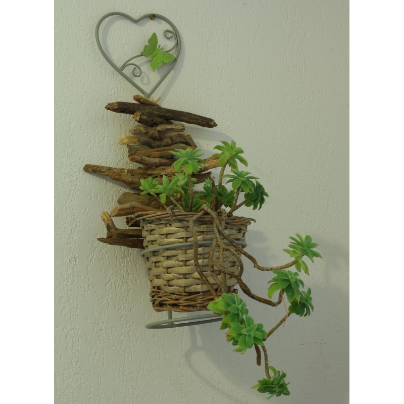 Bois flotte porte-plante papillon