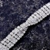 Bracelet " Rivière de diamant" torsadé - Strass fantaisie - Or blanc rempli