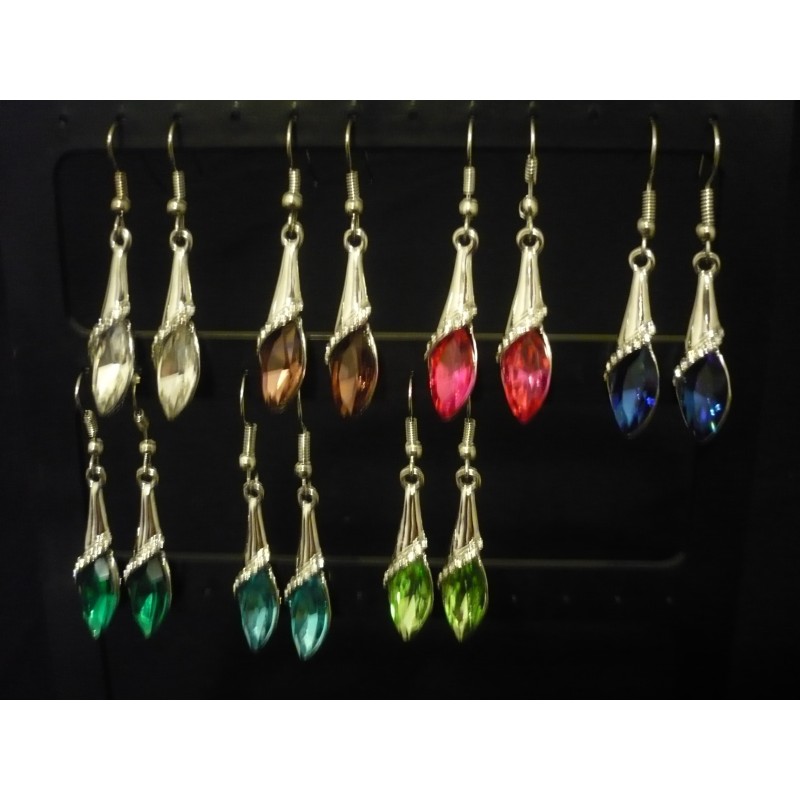 Boucles d'oreilles cristal à choix : diverses couleurs