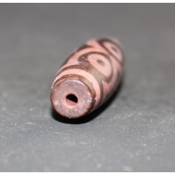  tibetain - 6 yeux - tibetan Cinabre (Cinnabar)||DZI -Perle sacrée ancienne