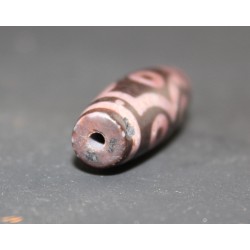  tibetain - 6 yeux - tibetan Cinabre (Cinnabar)||DZI -Perle sacrée ancienne