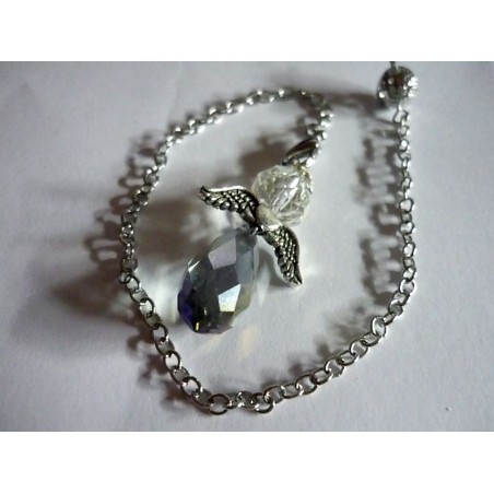 Ange Gardien en Cristal Swarowski bleu et blanc