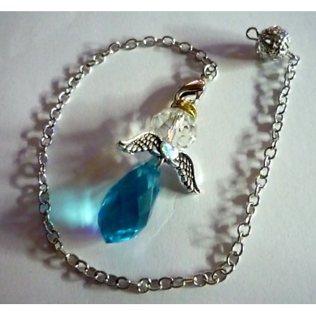 Ange Gardien en Cristal Swarowski bleu et blanc