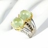 Prehnite et Saphirs !!! Une merveille pour cette somptueuse bague pierre précieuse & semi-précieuse. .925 Argent poinçonné - Pla