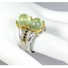 Prehnite et Saphirs !!! Une merveille pour cette somptueuse bague pierre précieuse & semi-précieuse. .925 Argent poinçonné - Pla