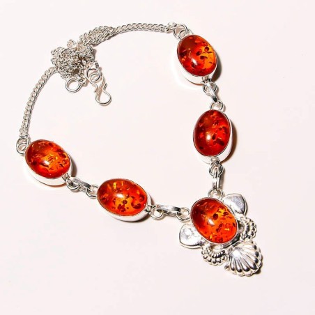 Collier Ambre mer de la Baltique 100% naturel - Argent 925