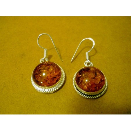 Boucles d'oreilles  100% Ambre de la Baltique