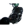 Bracelet aux 12 perles de 14mm. en jade noir avec son dragon porte-bonheur. 1 statuette dragon 35 x 20 x 13mm. Poids : 55 gramme