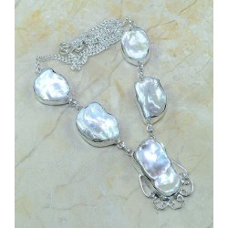 poinçon .925 sterling 5 belles NACRE COQUILLAGE monté en collier de toute beauté