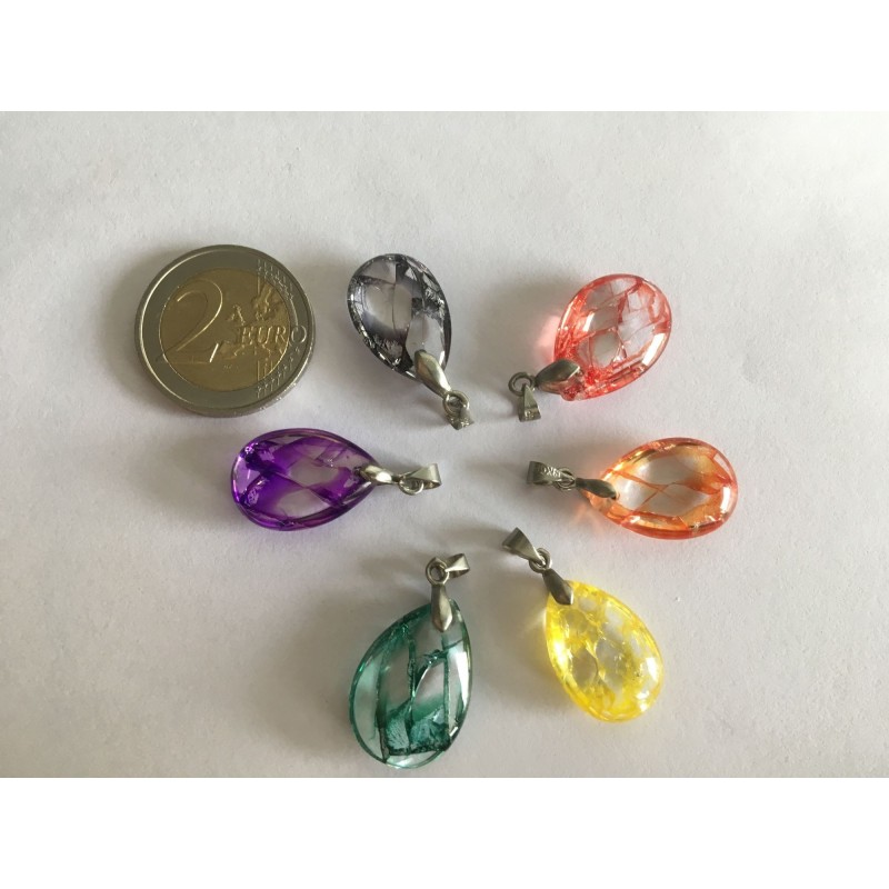 Pendentif cristal multicolore