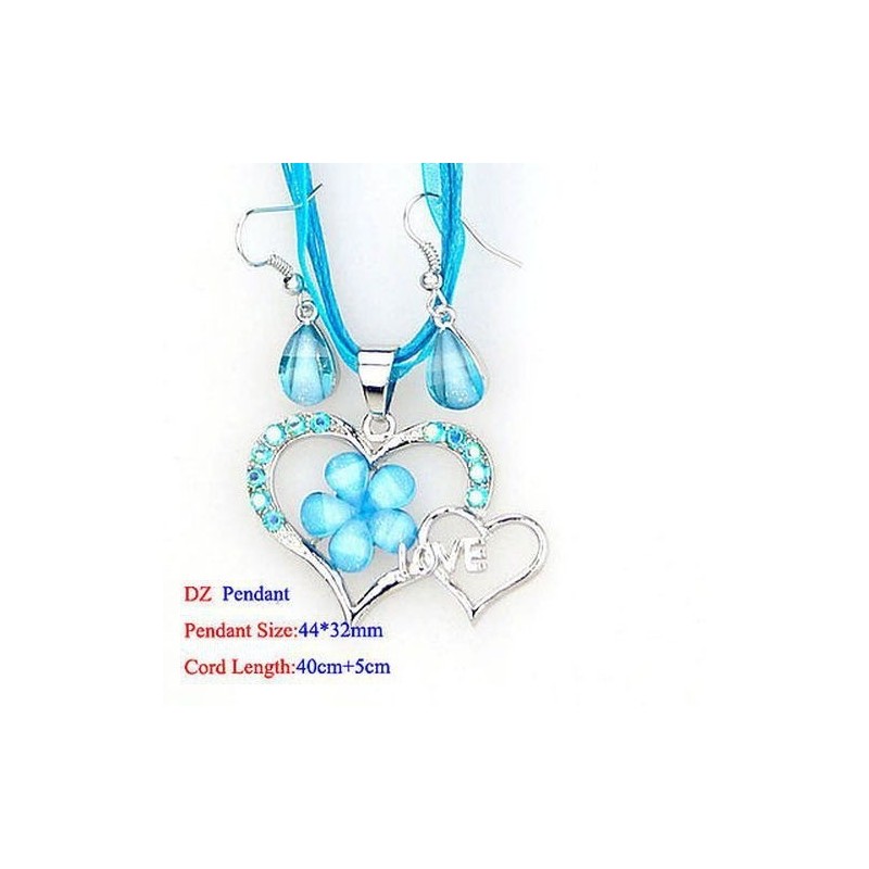 Superbe double Coeur turquoise