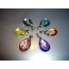 X - 6 Pendentifs Cristal multicolore - Lot de 6 pièces - 20 x 15 x 7 mm