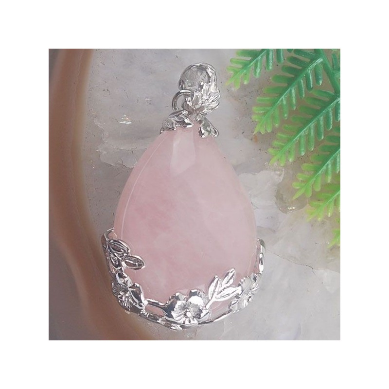 LOT de 2 pièces : collier QUARTZ ROSE - prix réduit